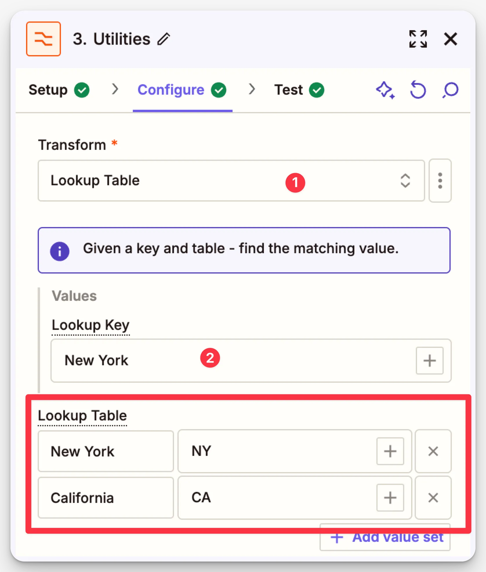 Configuring Lookup table in Formatter