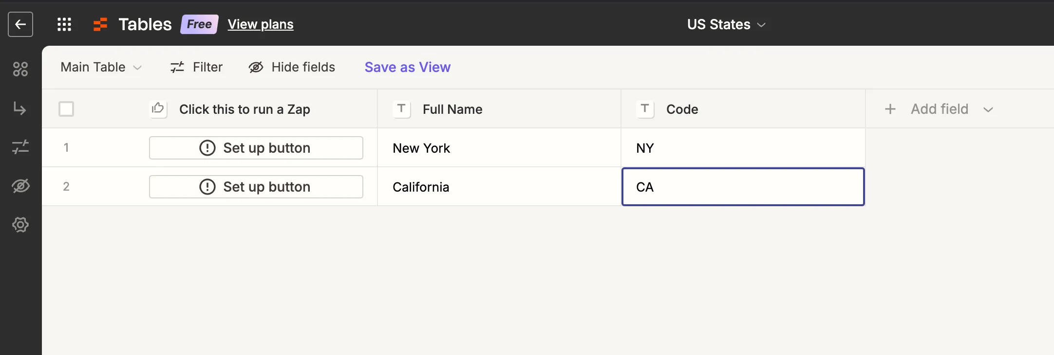Adding records manually