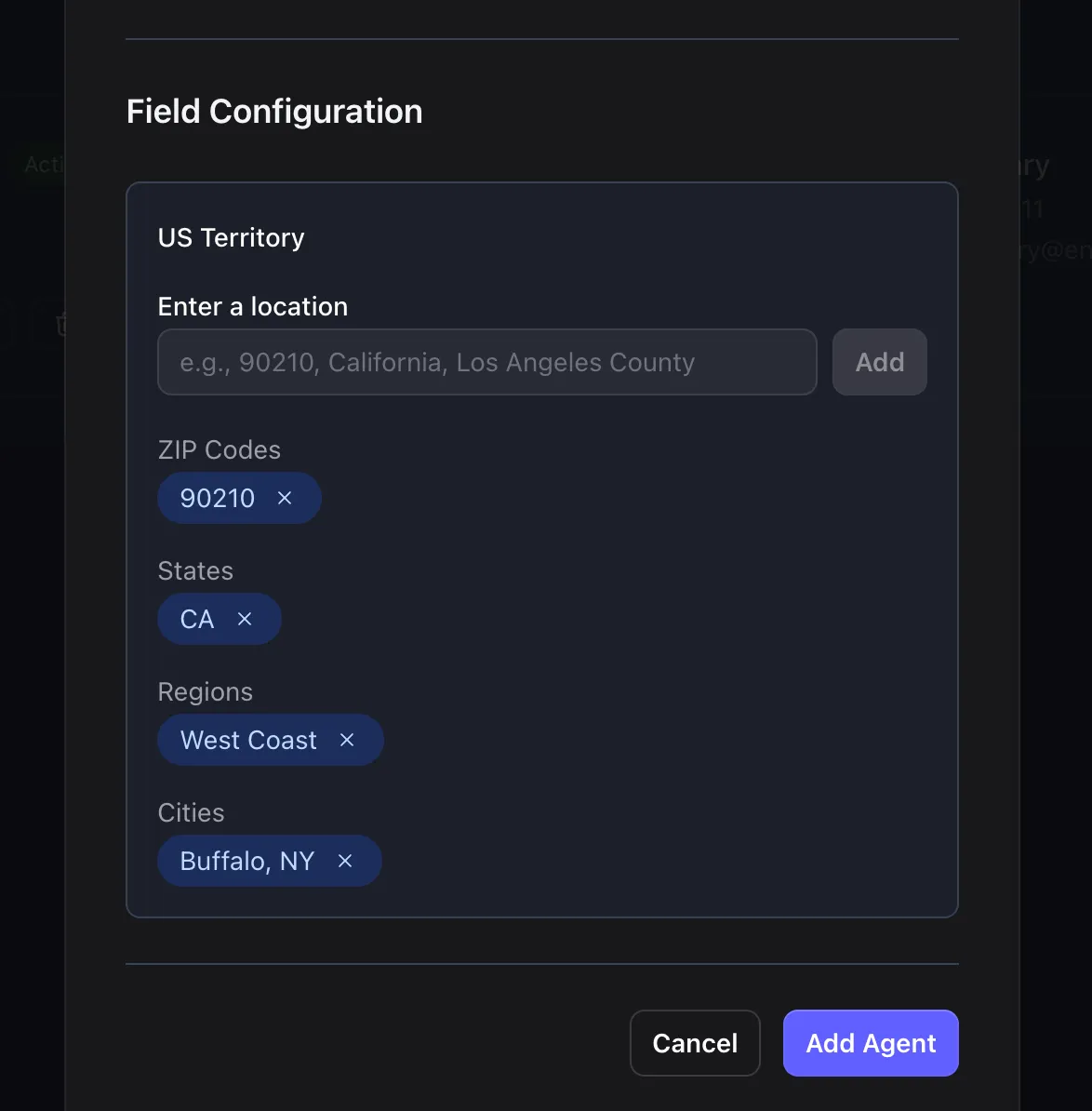 Adding US Territory criteria field
