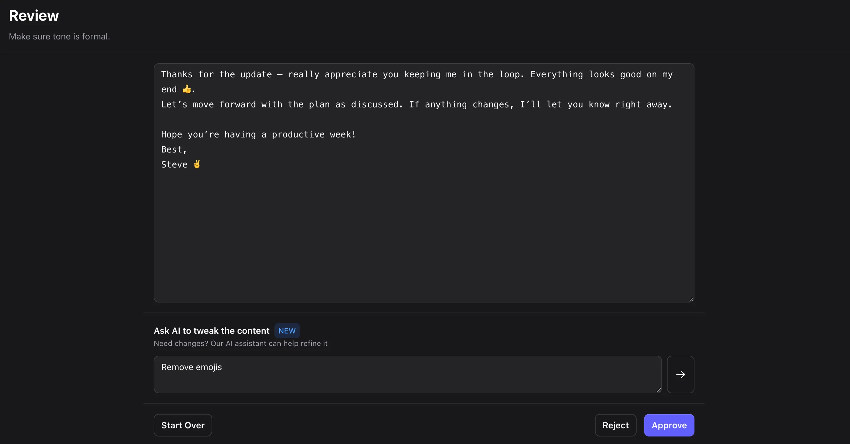 EnforcedFlow's desktop review interface